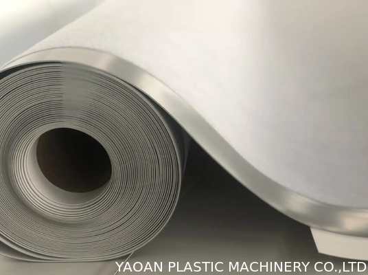 Yüksek polimer kompozite su geçirmezlik yuvarlak çatı malzemesi ekstrüzyon hattı HDPE / PVC / TPO Geomembrane Yaprak Üretim hattı